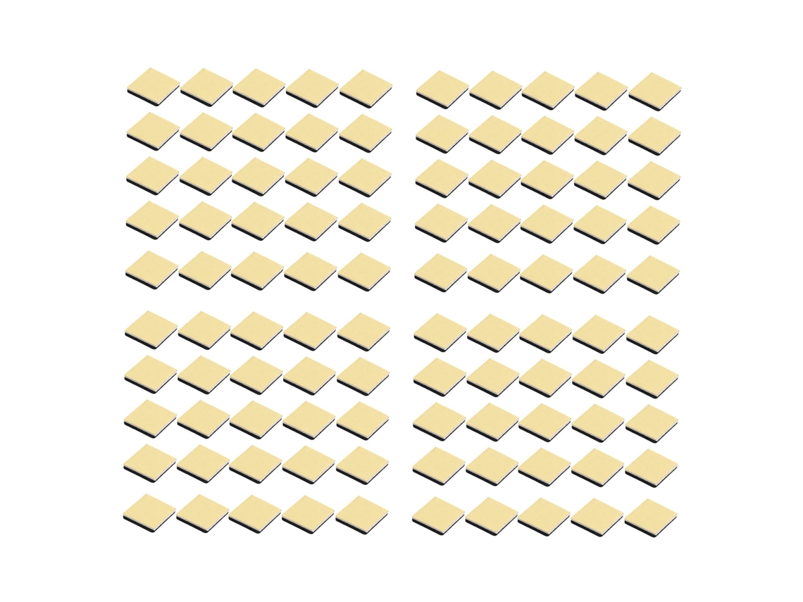100 Peças De Suportes Adesivos Para Cabos, Base Autoadesiva Com Ventosa, 25x25mm, Preto Amarelo