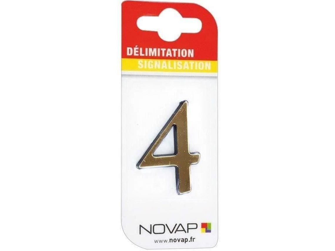 Autoadesivo Número 4 40mm Dourado Em Cartão Novap