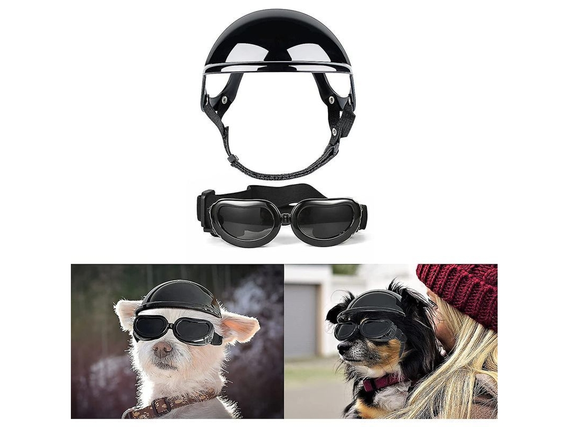 2026 óculos e Capacete para Cães Pequenos Proteção Uv Antivento Ajustável para Yorkshire Bichon Chihuahua