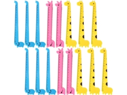 Régua portátil Healifty para estudantes, com design de girafa em plástico, leve e fácil de transportar, ideal para...