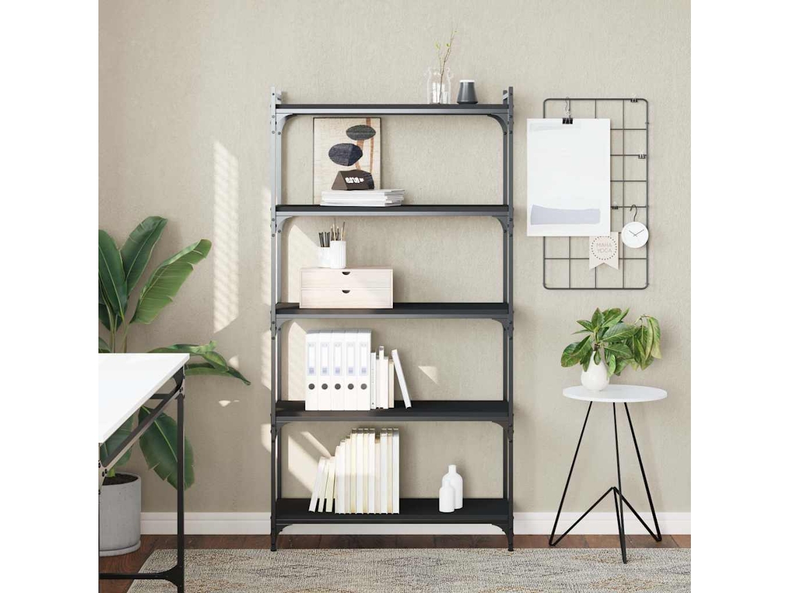 Vidaxl Estante C/ 5 Prateleiras 80x30x154cm Derivados De Madeira Preto