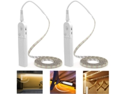 Conjunto De 2 Luzes Led Com Sensor De Movimento – Luminárias Impermeáveis ​​pdgrow Para Armários – Fitas Led De 300 Cm Com Sensores – 6000k – Branco
