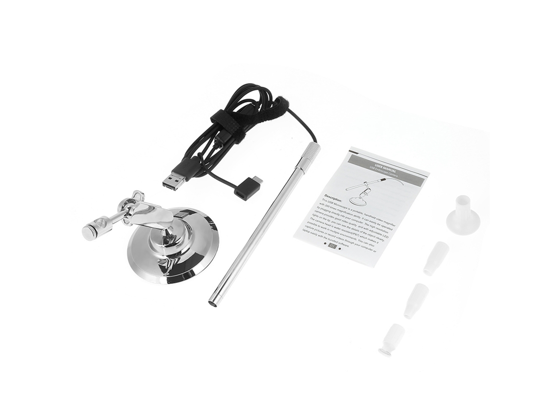 Microscópio Usb Endoscópio 200x 1080p 8-led Lupa Para Pc/celular