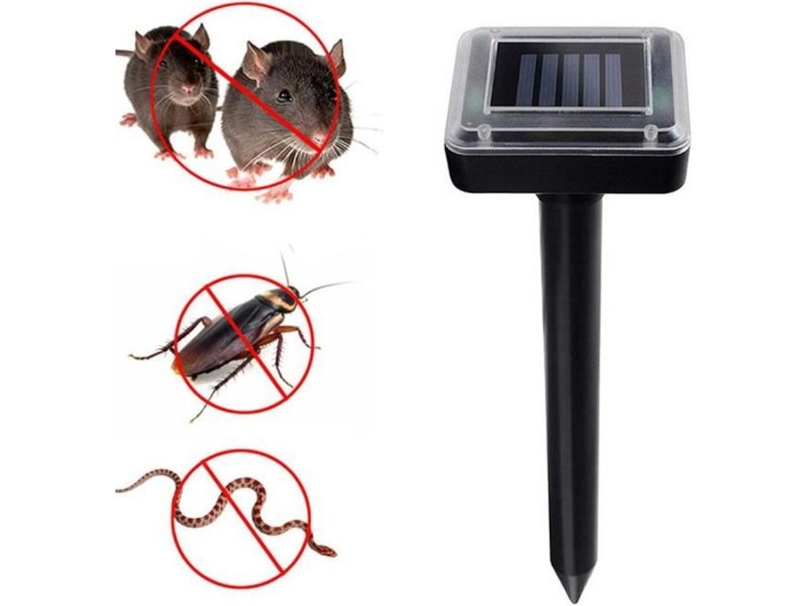 Repelente solar ultrassônico Kabalo 4 para toupeiras, ideal para jardins. Indicado também para momentos, camundongos, ratazanas, etc.