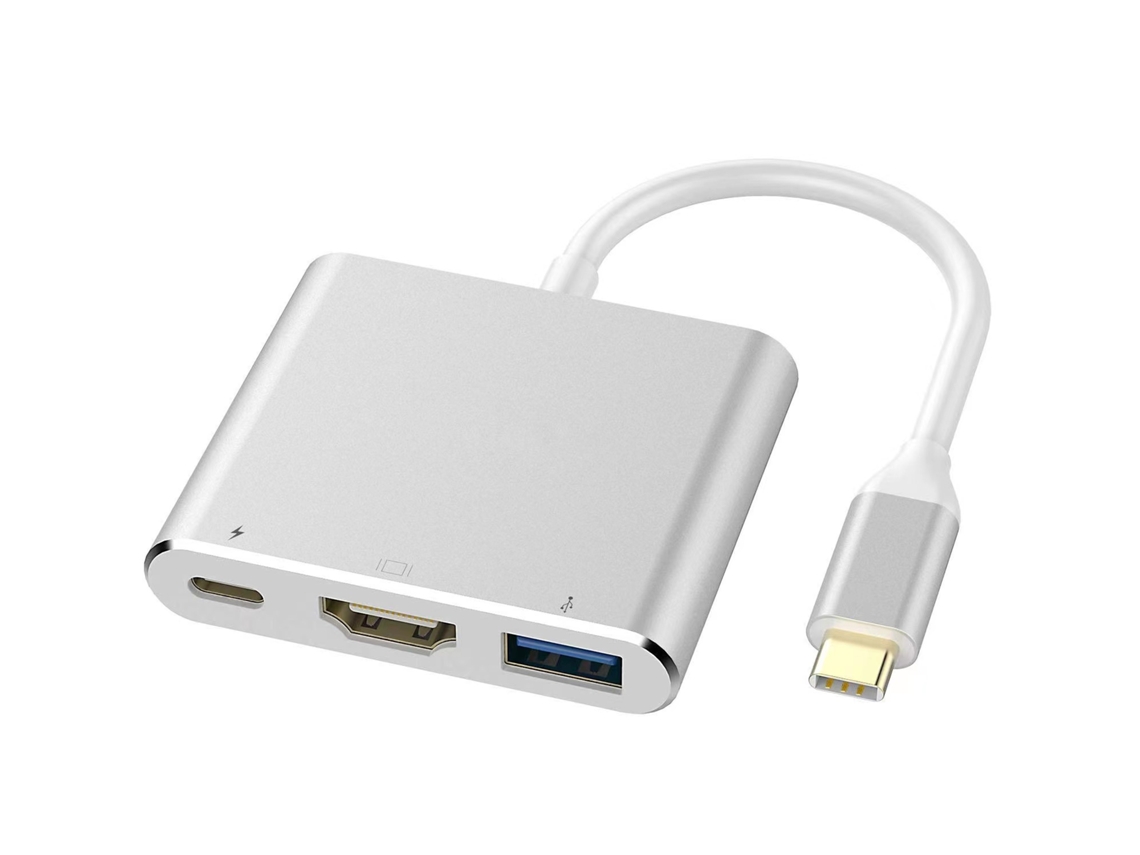 Adaptador Usb-c Para Hdmi 3 Em 1, Conversor Hdmi 4k Para Macbook, Hub Usb-c Para Usb 3.0: Modelo 5