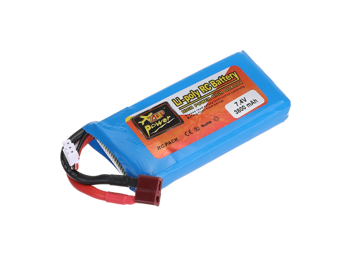 Bateria De Polímero De Lítio Zop Power 7,4 V 3800 Mah 20c 2s Com Plug T Para Carros Wltoys 124017 144010 124019 124018 E 144001