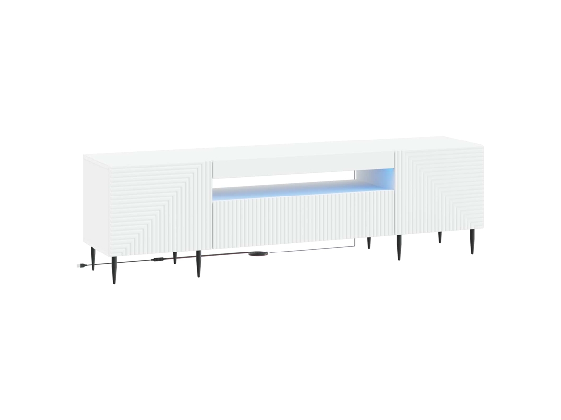 Vidaxl Gabinete De Tv Led Branco Derivados De Madeira
