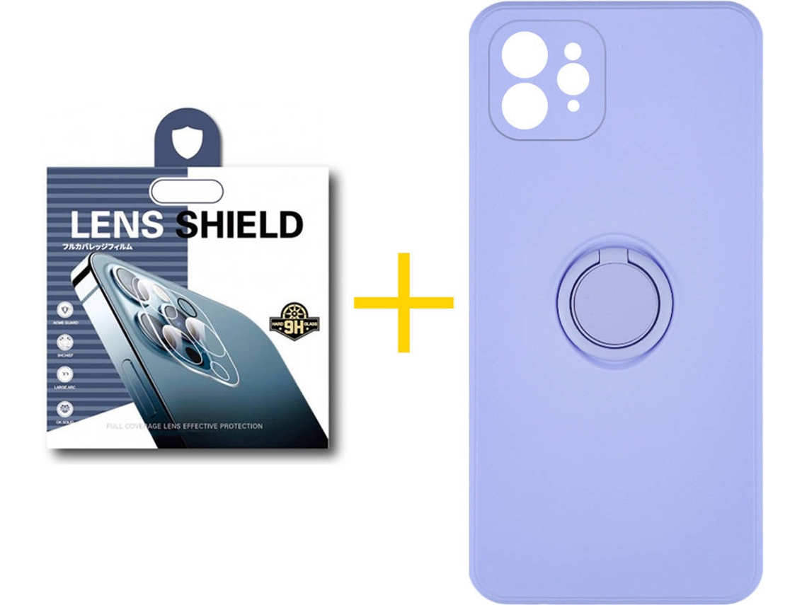 Capa + 1 Película de Câmara para iPhone 12 Pro SKYHE Roxo Lilás