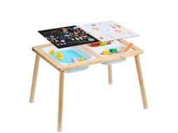 Mesa Sensorial Infantil Em Madeira Com Compartimentos E Tampa Reversível Tekmaquinas