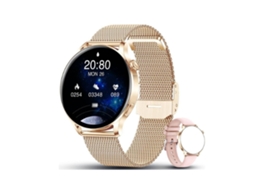 Relógio Bestvite Connected Feminino Bluetooth Chamadas Pedômetro Fc Controle De Música Sono Pulseira Inteligente Ip67 Ouro