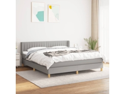 Vidaxl Cama Com Molas/colchão 180x200 Cm Tecido Cinzento-claro
