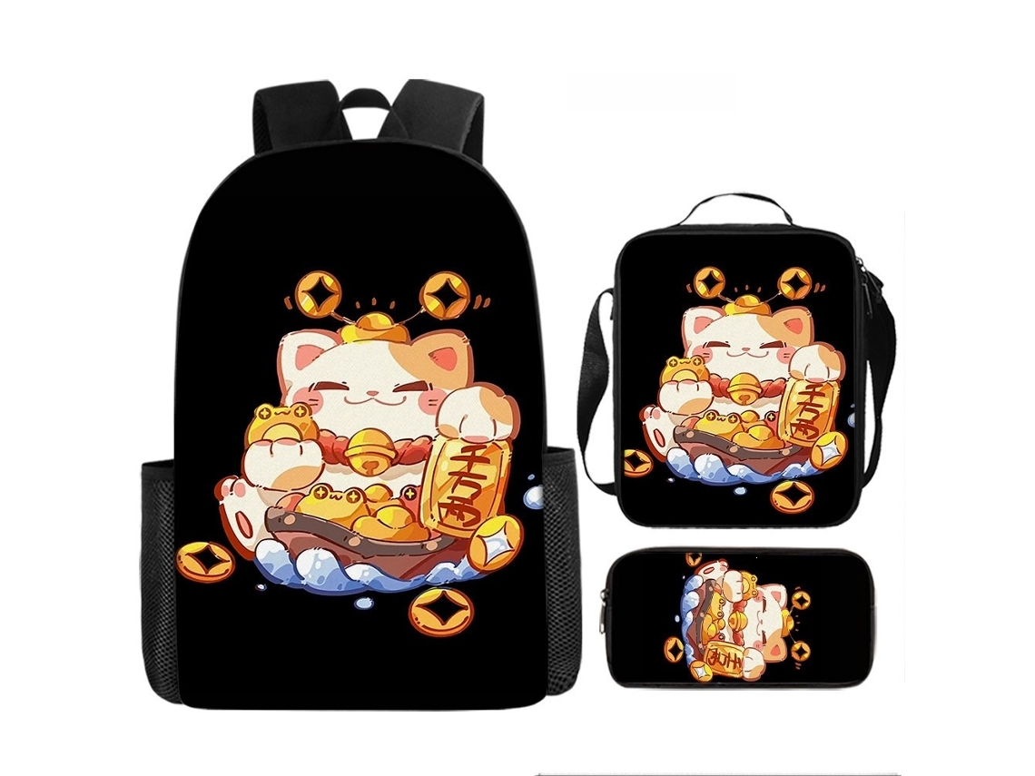 Mochila De Estudante 17 Polegadas - Conjunto 3 Peças Com Estojo E Lancheira Ideal Para Escola (estilo U)