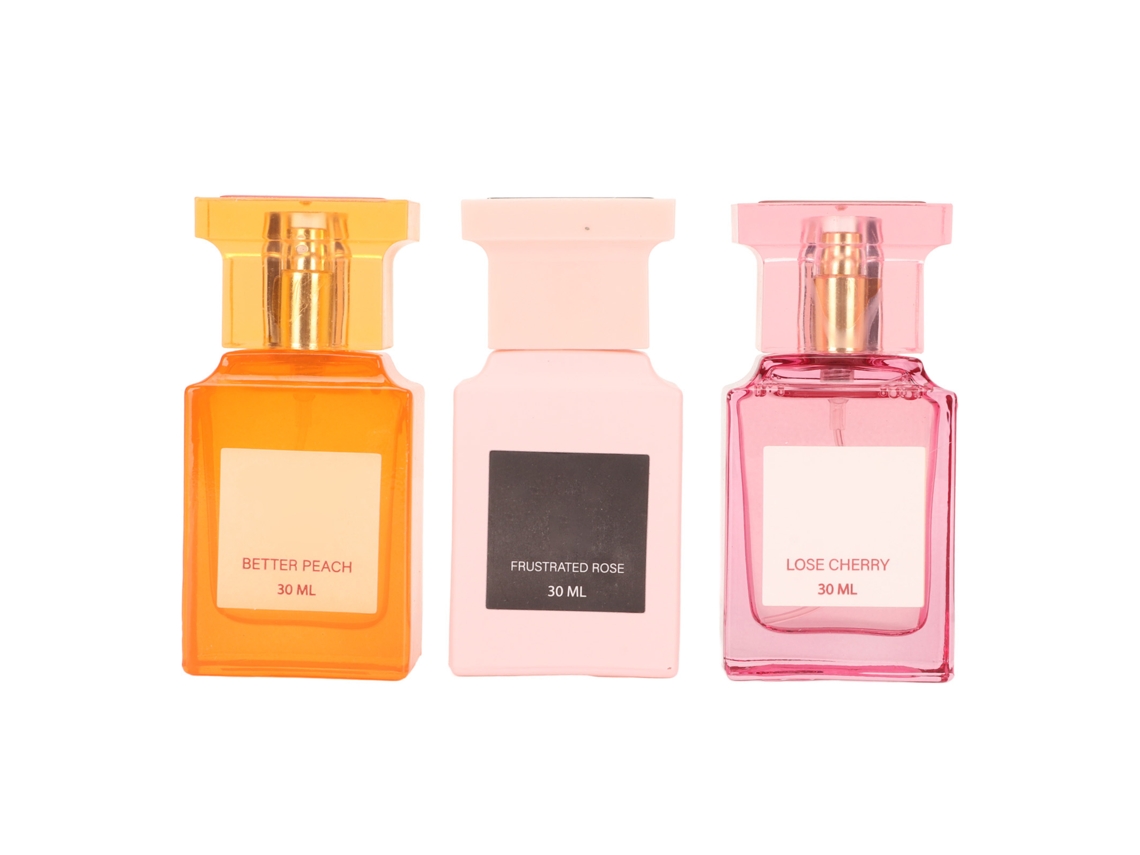 Conjunto de 3 sprays de perfume floral frutado para mulheres, 30ml cada.