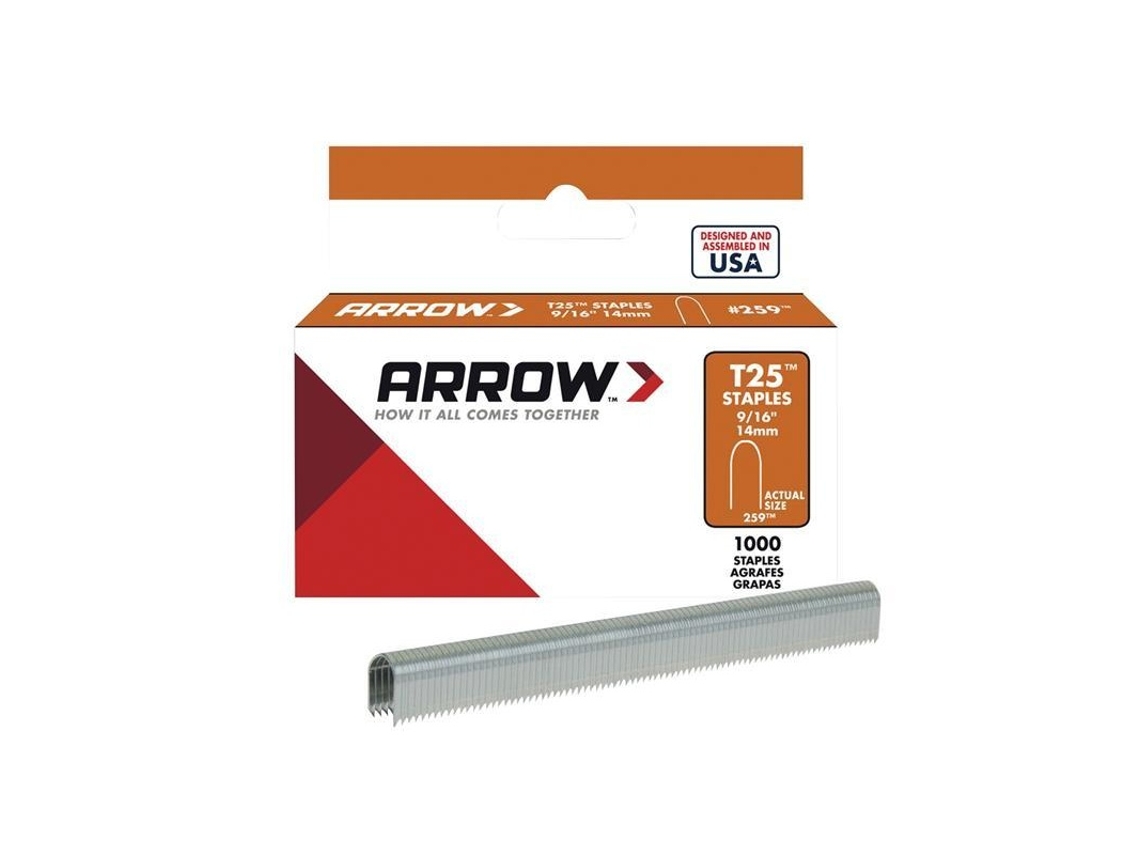 Grampos Arrow T25 14mm Multicoloridos 14mm(9/16 Pol.) BRILVIBERA (9/16 Pol.)