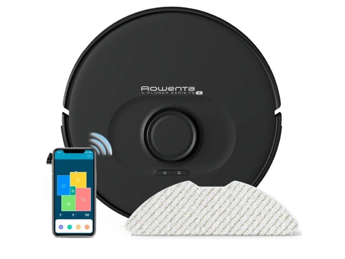 ROWENTA Explorer Series 75 S Aspirador de pó robô para animais e alergias / Esfregão de chão / Autonomia 2H