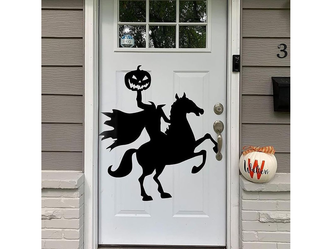 Calcomanías De Pared Halloween Decoración De Dormitorio Pegatinas De Puerta Halloween Linjou