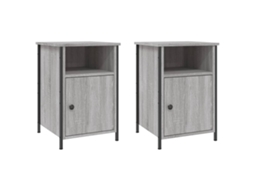 Bedside Cabinet, Bedside Cabinets Vidaxl Cinzeto Madeira Processada (n/a)