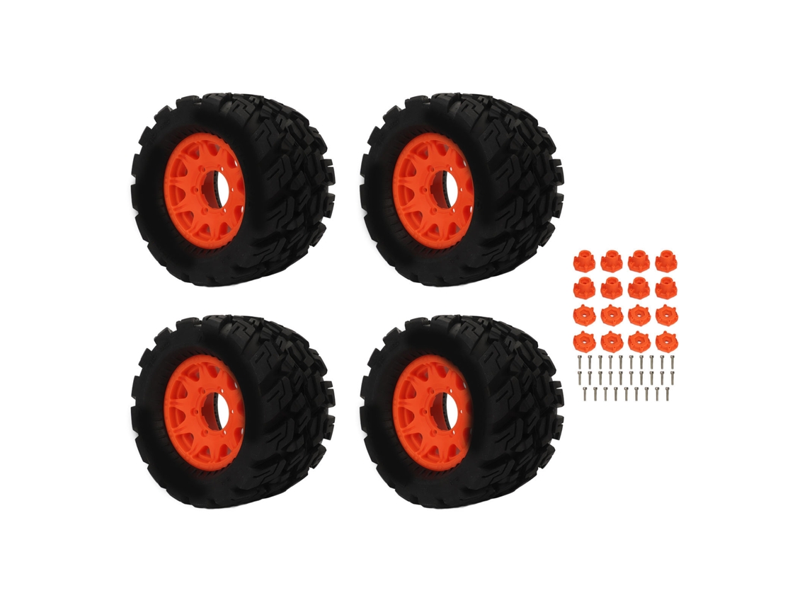 4pcs Pneus De Borracha Rc Para Carro De Controle Remoto Aro 1/8 1/10 Resistente Ao Desgaste