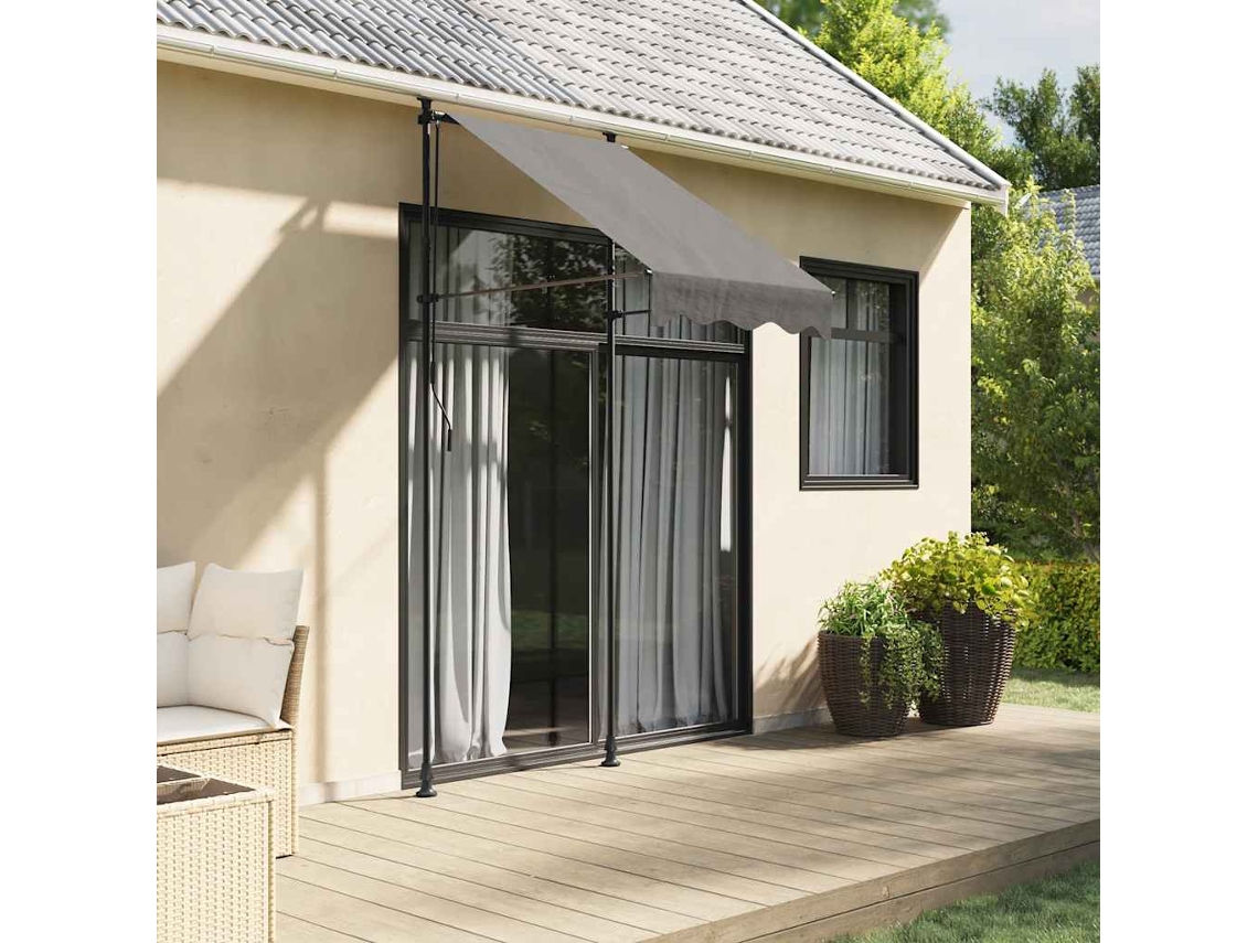 Vidaxl Toldo Retrátil 100x150 Cm Tecido E Aço Antracite