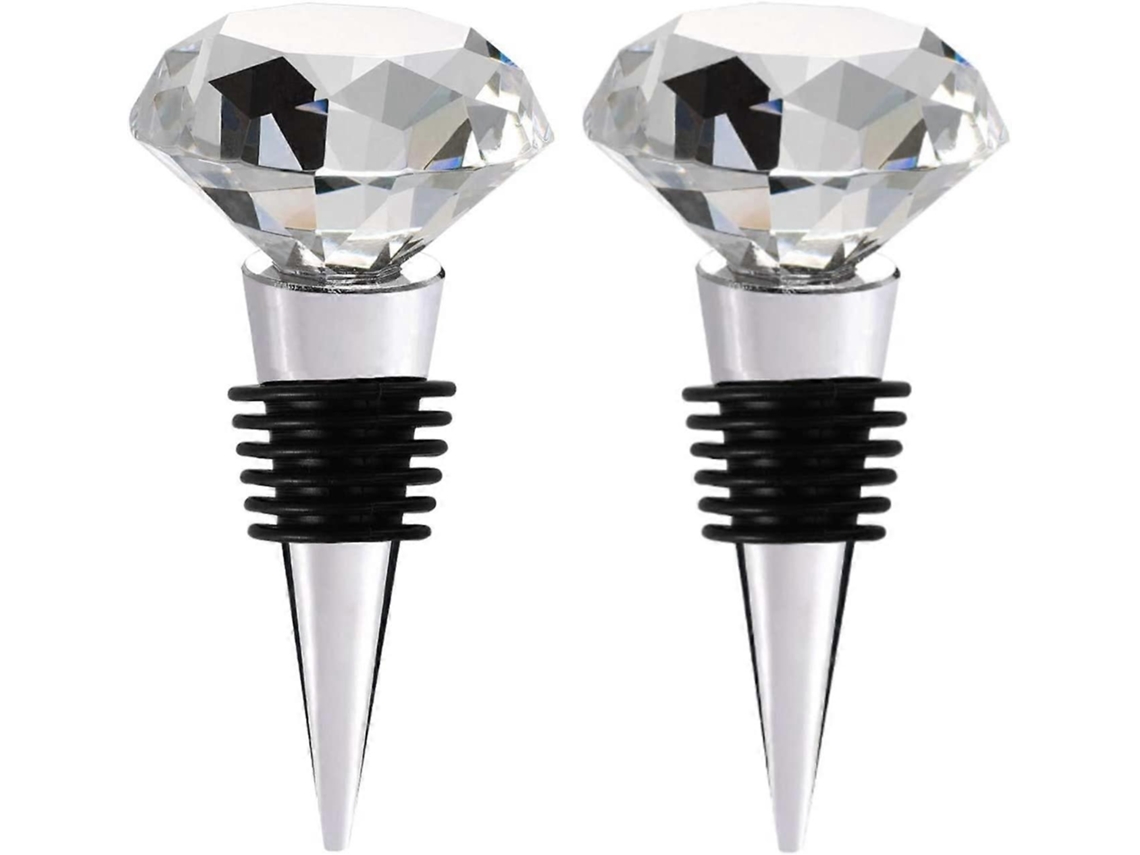 Rolhas Para Garrafas De Vinho Com Caixa De Presente, Decorativas De Cristal Para Manter O Vinho Fresco (pacote Com 2)