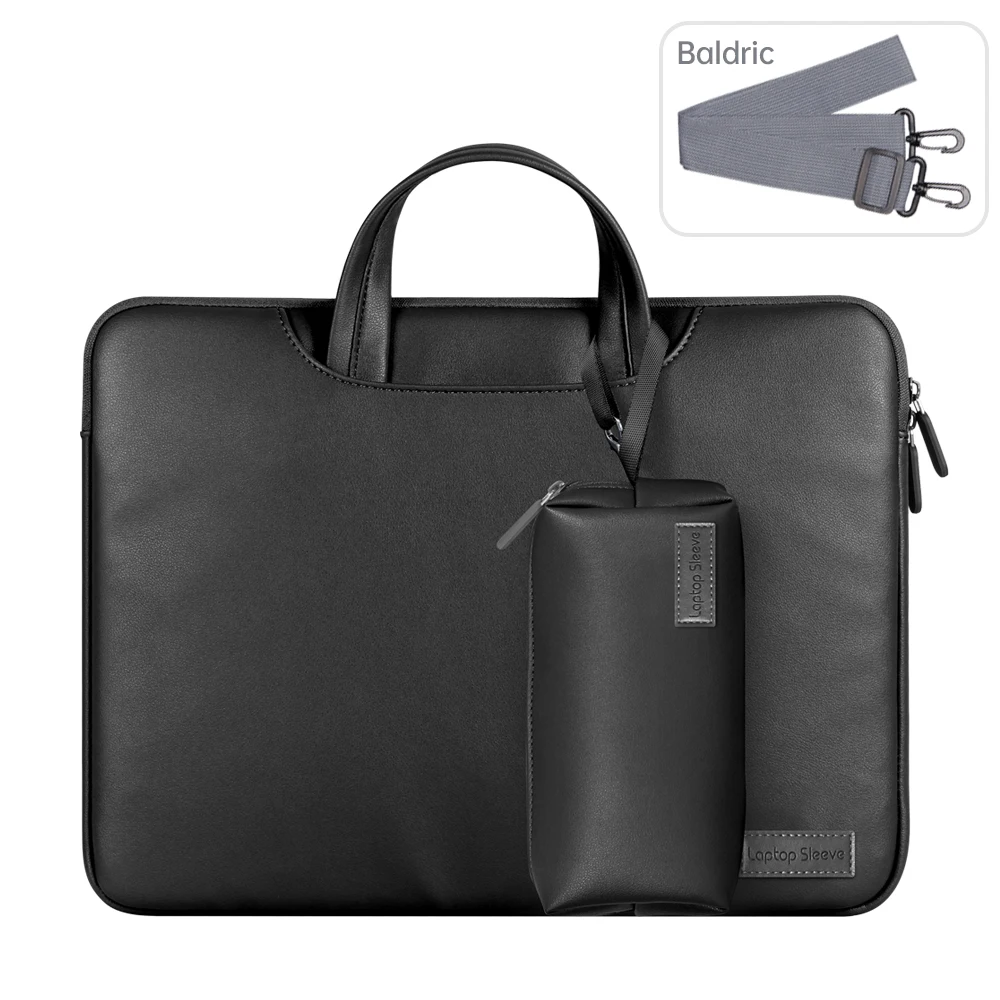 Bolsa Para Portátil Apple Macbook Lenovo Hp De 13 A 14 Polegadas, Tipo Mala Executiva, Resistente A Impactos E Macia. Preto Hexinyigjly