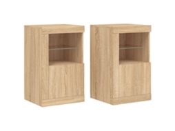 Side Cabinet, Side Cabinets Vidaxl Marrom Madeira Processada (n/a)