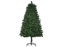 Árvore de Natal Pvc, Aço Cor Verde Escuro 75x75x150 cm Homcom