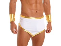 Traje De Cosplay Guerreiro Masculino Com Saia Franjada Para Halloween E Festas Temáticas Tiaobug B White