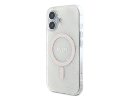 Capa para iPhone 16 GUESS Pele Sintética Rígida Branco