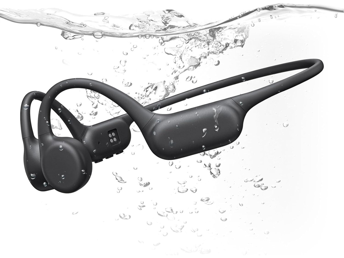Fones De Ouvido De Condução Óssea Para Natação Ipx8 32gb Modo Mp3 Bluetooth 6.0 Desporto (preto)