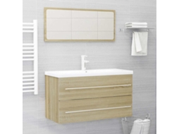 Vidaxl 2 Pcs Conj. Móveis Casa De Banho Contrapl. Cor Carvalho Sonoma