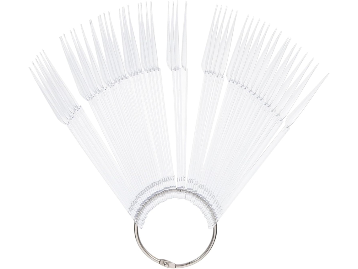 Unhas postiças em ABS branco, lisas e fáceis de usar, pacote com 100 unidades.