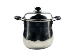 Panela de caldo de aço inox com tampa, 18cm, grande capacidade, compatível com gás e indução | S/MARCA
