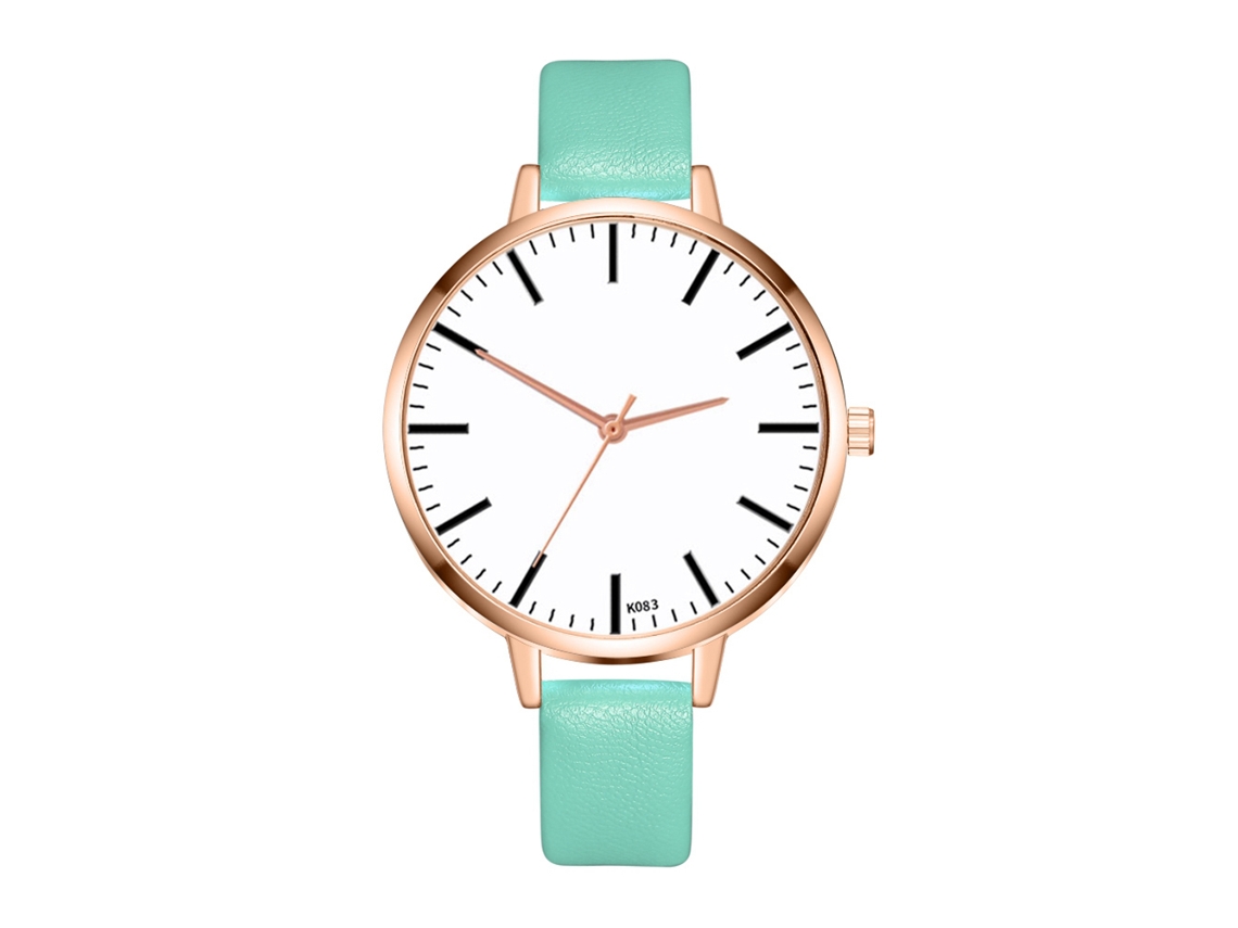 Relógio de Pulso Feminino de Couro Pu Zhoulifa Moda Quartzo Cor Verde Menta