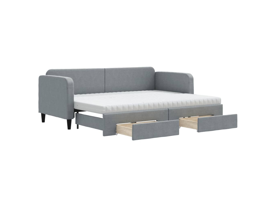 Daybed With Trundle, Daybeds With Trundles Vidaxl Cinzeto Tecido (80 X 200 Cm)