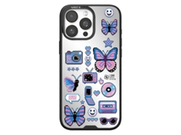 Capa Magnética Tkdaddy Caseevo Para Iphone 15 Pro Max Compatível Com Magsafe Tpu Acrílico Com Placa Traseira De Borboletas Intercambiáveis Estilo Retr