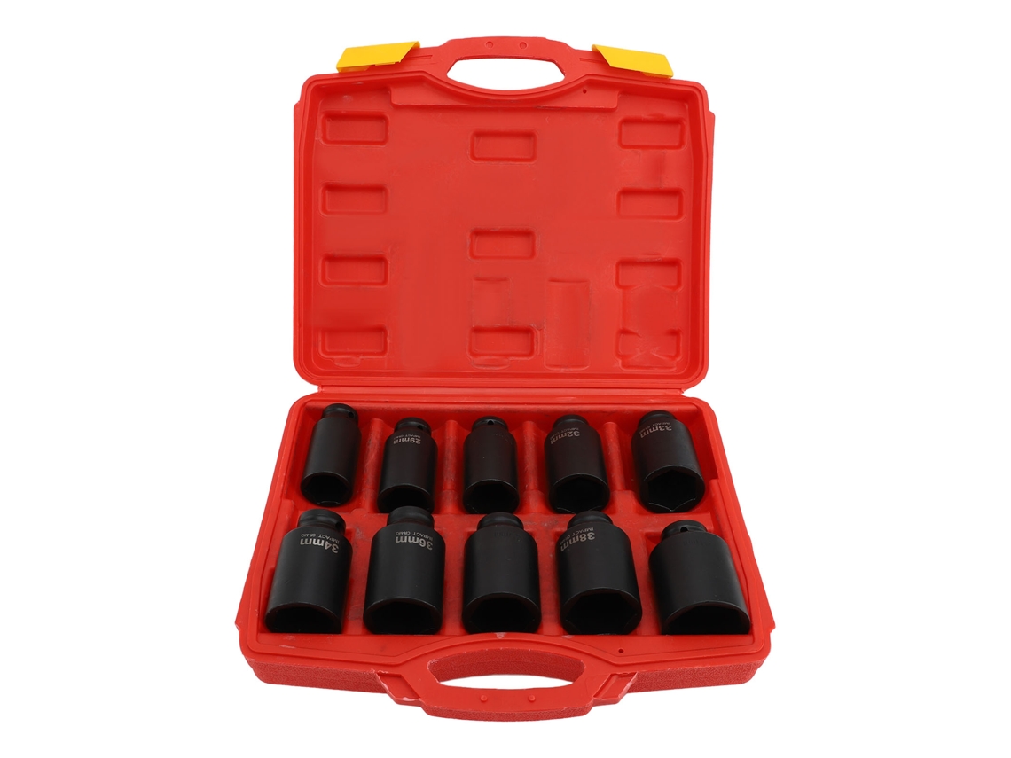 Conjunto de Tomadas de Roda 10pcs Aço Carbono Hexagonal