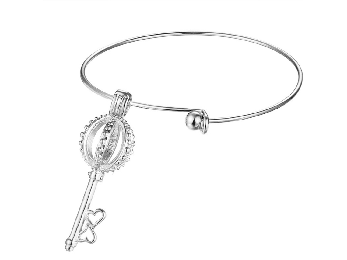 Pulseira Difusora De Perfume Com Chave Coração Estilo Retrô