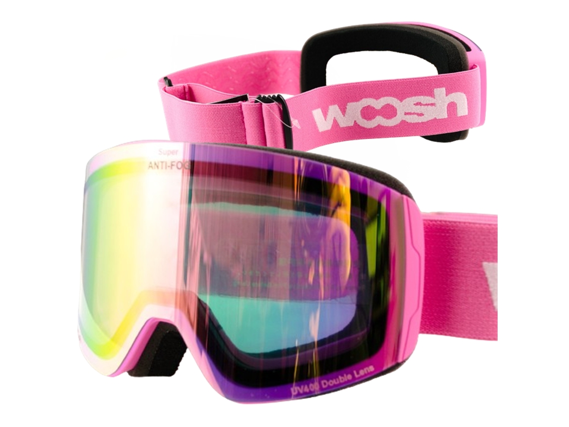Óculos de Esqui Infantis Woosh Revo Shift Antiembaçante para Esportes na Neve, Rosa 2024 BRILVIBERA