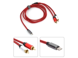 Cabo HURRISE Tipo C para 2Rca de 1 5 M Qualidade Premium