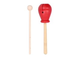 Instrumento De Percussão De Madeira Guiro Vermelho Com Cabo, Brinquedo De Percussão Para Crianças, Guiro Retangular