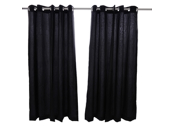 Cortinas Fio Slub (Tamanho 66''x54'', Seda Sintética com Forro Completo)