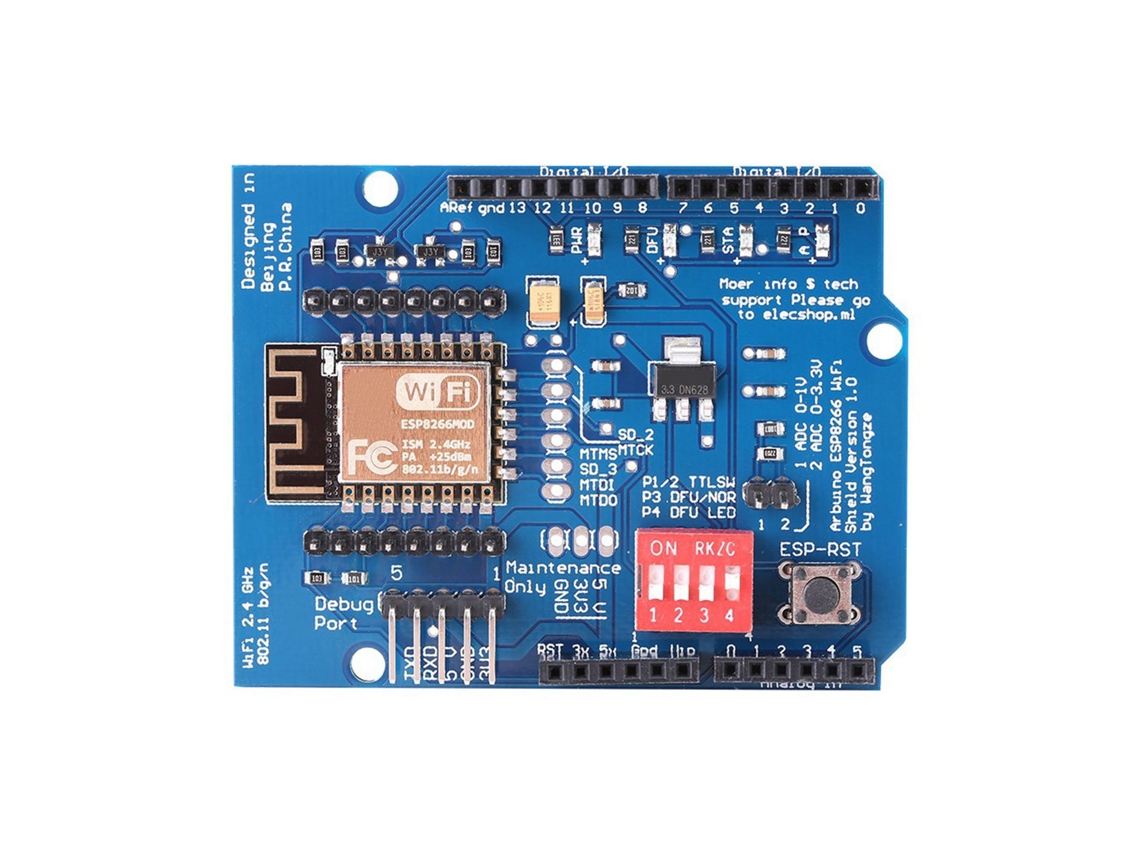 Shield Wifi Wireless Esp8266 Esp 12e Uart Ttl Converter para Mega com Interface Padrão