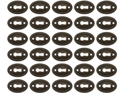 Plafope Tampas De Fechadura Estilo Antigo Com Placas Traseiras Textura Lisa, 30 Peças, Liga De Zinco, Formato Oval