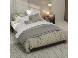 Cama Casal Cinza 140x200cm, Veludo Holandês, Elevador Gás (s/ Cabeceira/colchão). -op