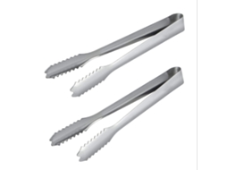 Pinças de aço inoxidável Slowmoose para alimentos, pinças de gelo, prata, 7 polegadas (conjunto de 2)