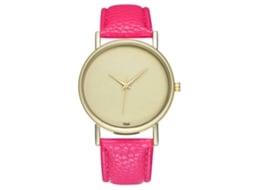 Reloj De Cuarzo Elegante Unisex Moda Casual Para Regalo (rojo Rosa)