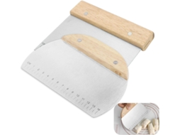 2 Raspadores Massa Aço Inox Cabo Madeira, para Pizza/pão/bolo ZYBLSSBB