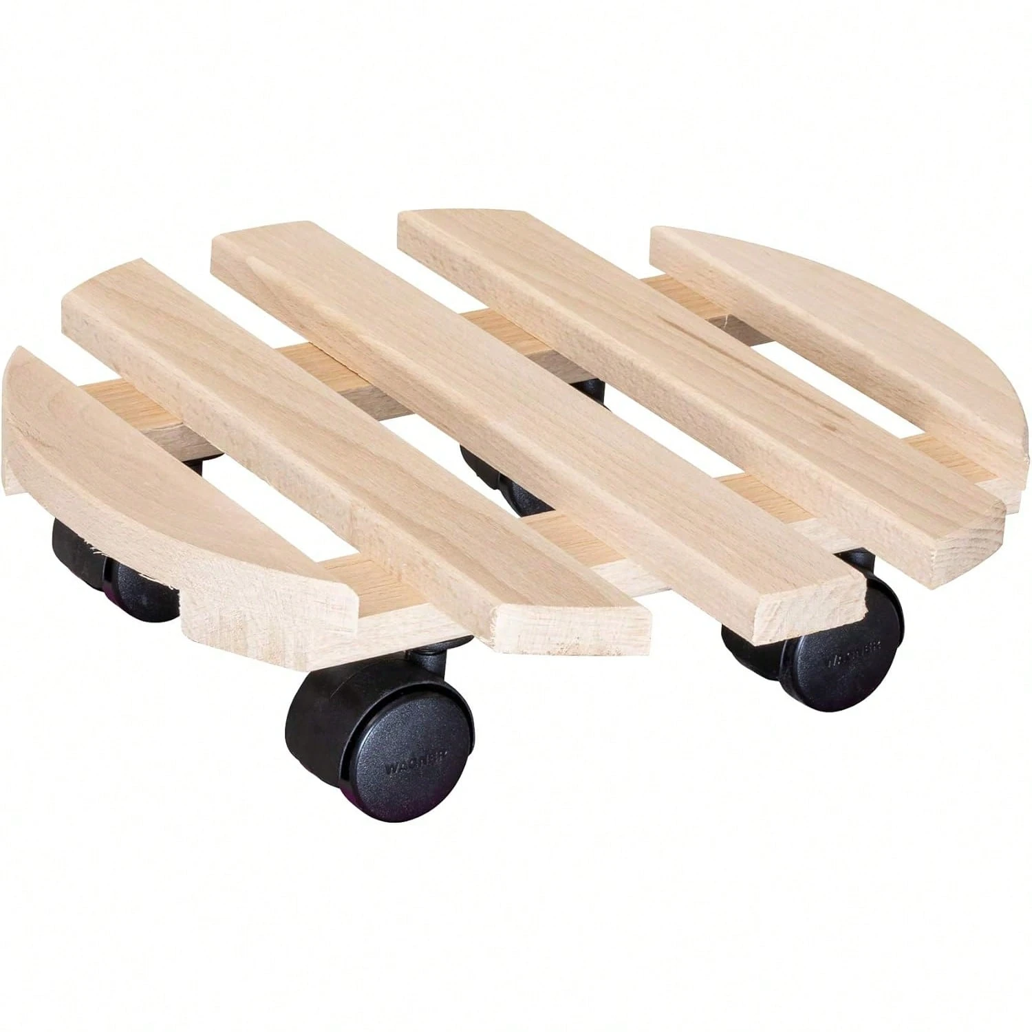 Suporte Madeira Natural com Rodinhas para Plantas Interior 24 Cm Base Móvel