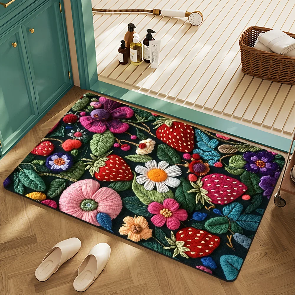 Tapete Absorvente Para Banheiro (estilo 4, 30x50cm), Macio E Confortável, Ideal Para Decoração.